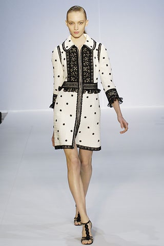 white and black embroidered dress