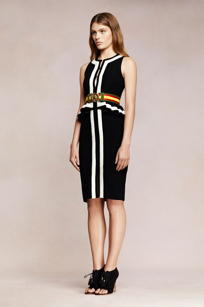 black and white fitted dress