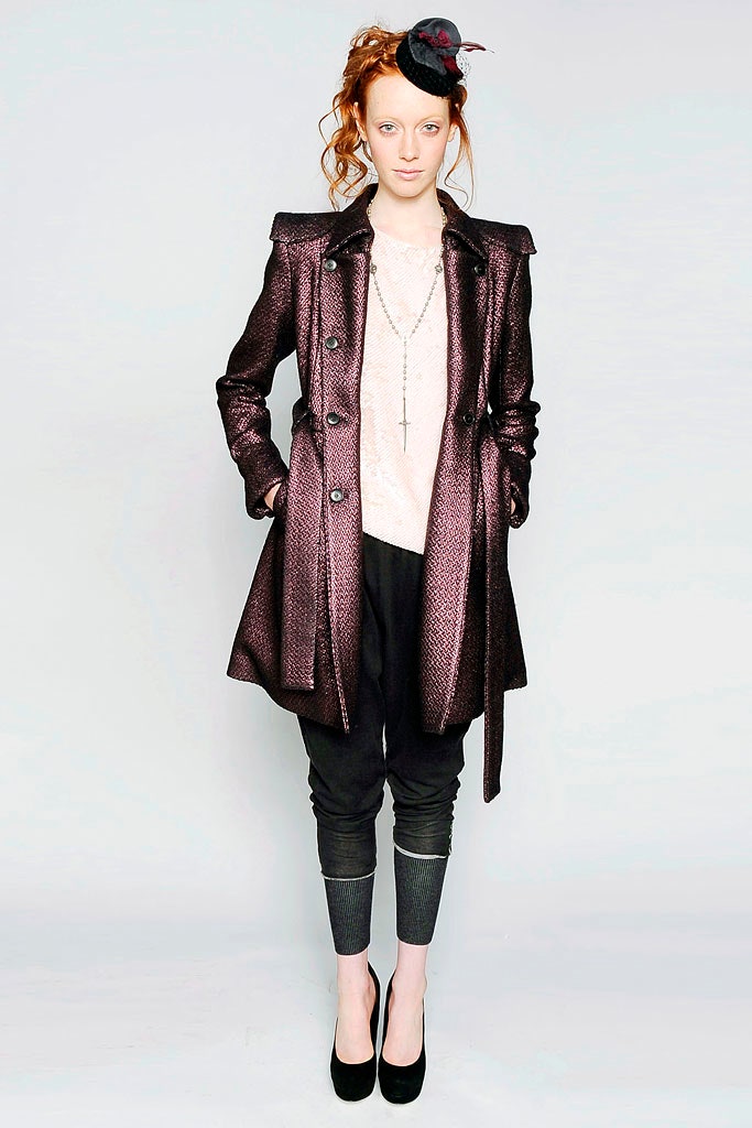 purple silk fitted coat