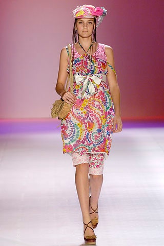 pink cotton sleeveless v-neck fitted flared embroidered dress