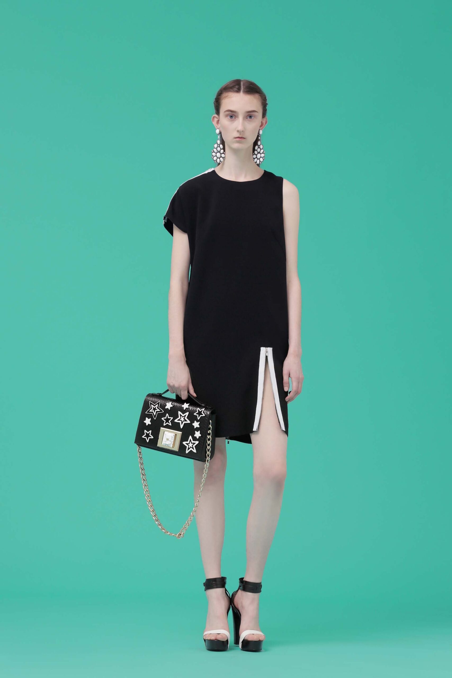 black relaxed mini dress