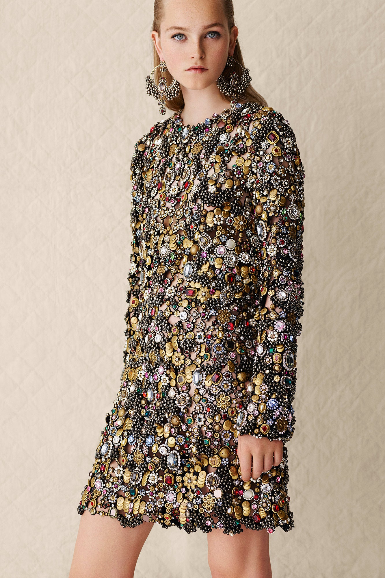 multi-colored embellished dress