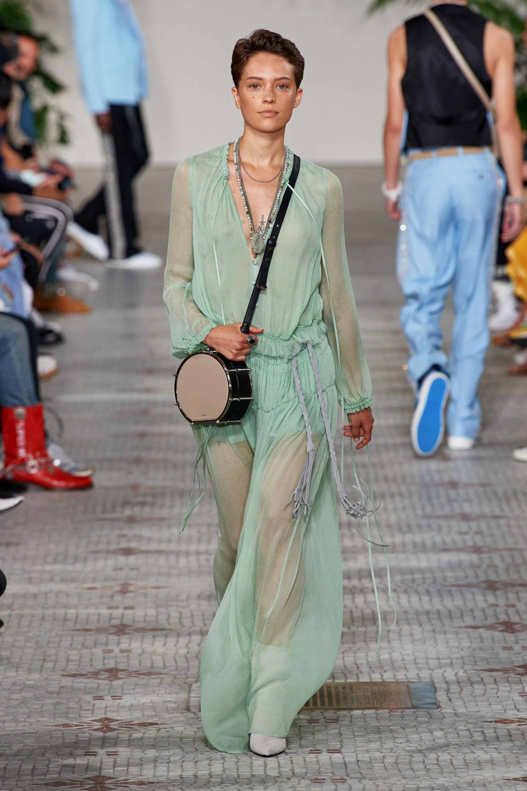 green sheer maxi dress