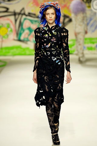 black lace fitted straight-leg sheer pants