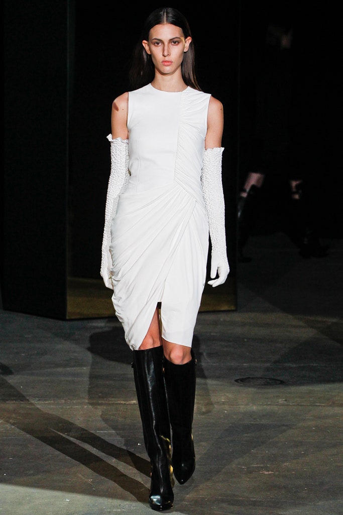 white silk fitted textured gloves