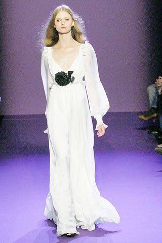 white silk long-sleeve gown