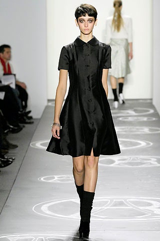 black silk collared mini dress