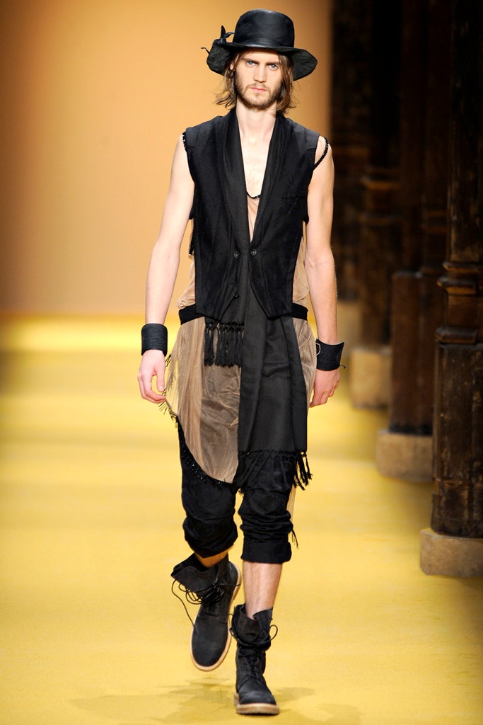 black and beige layered vest