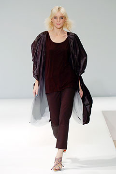 black silk top and pants with cape