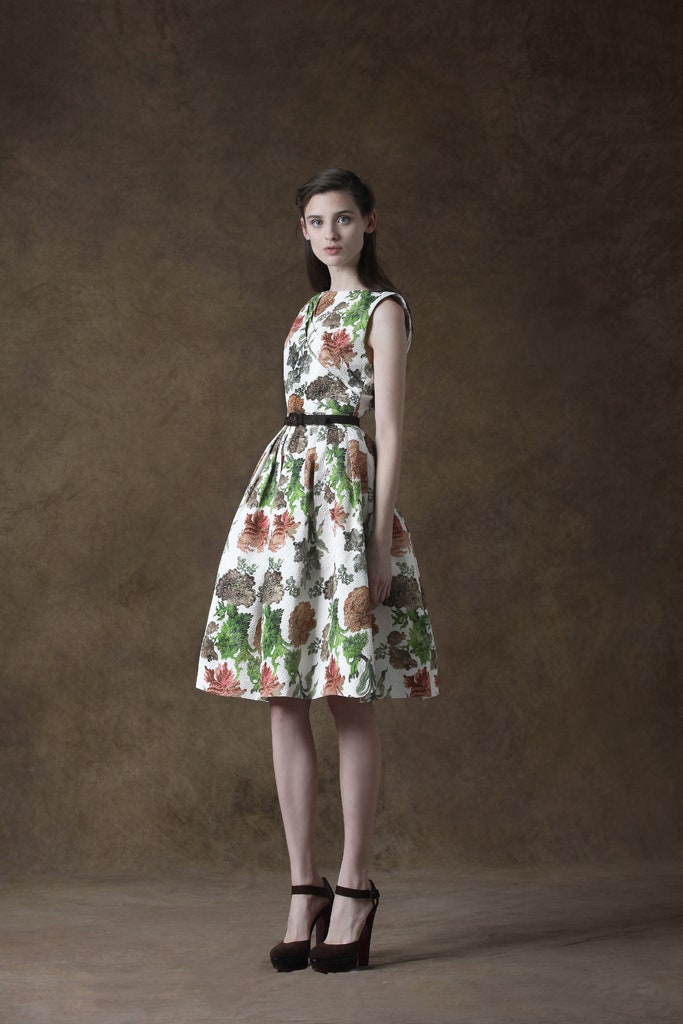 floral midi dress with heels