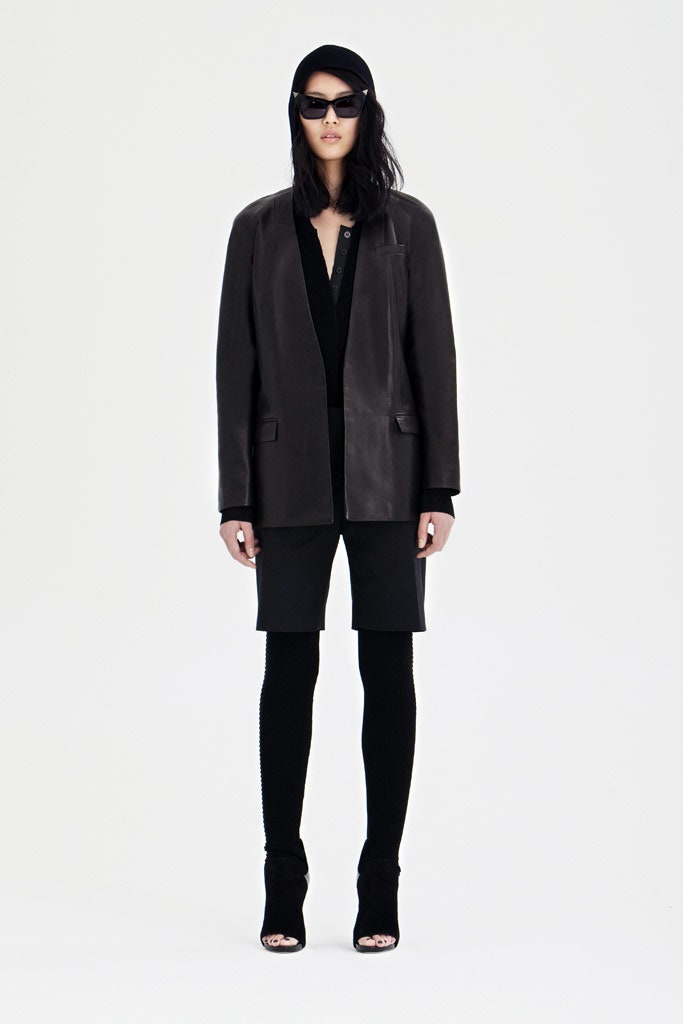 black leather relaxed jacket
