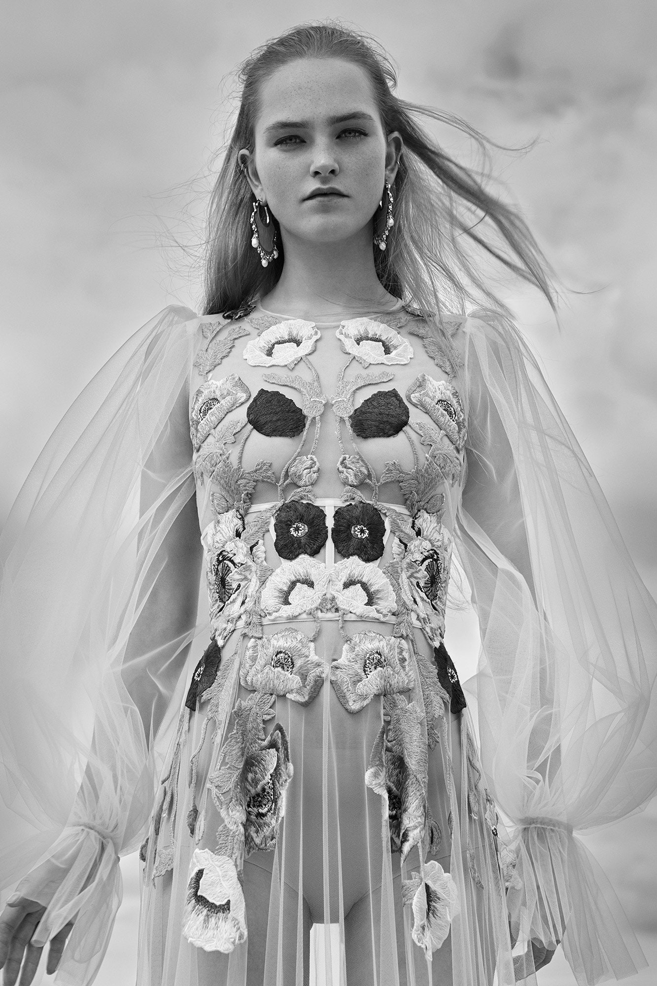 white sheer embroidered mini dress