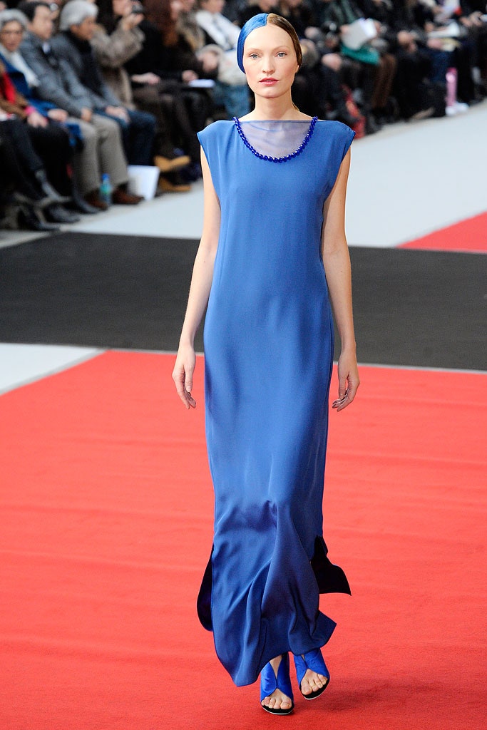 blue silk sleeveless dress