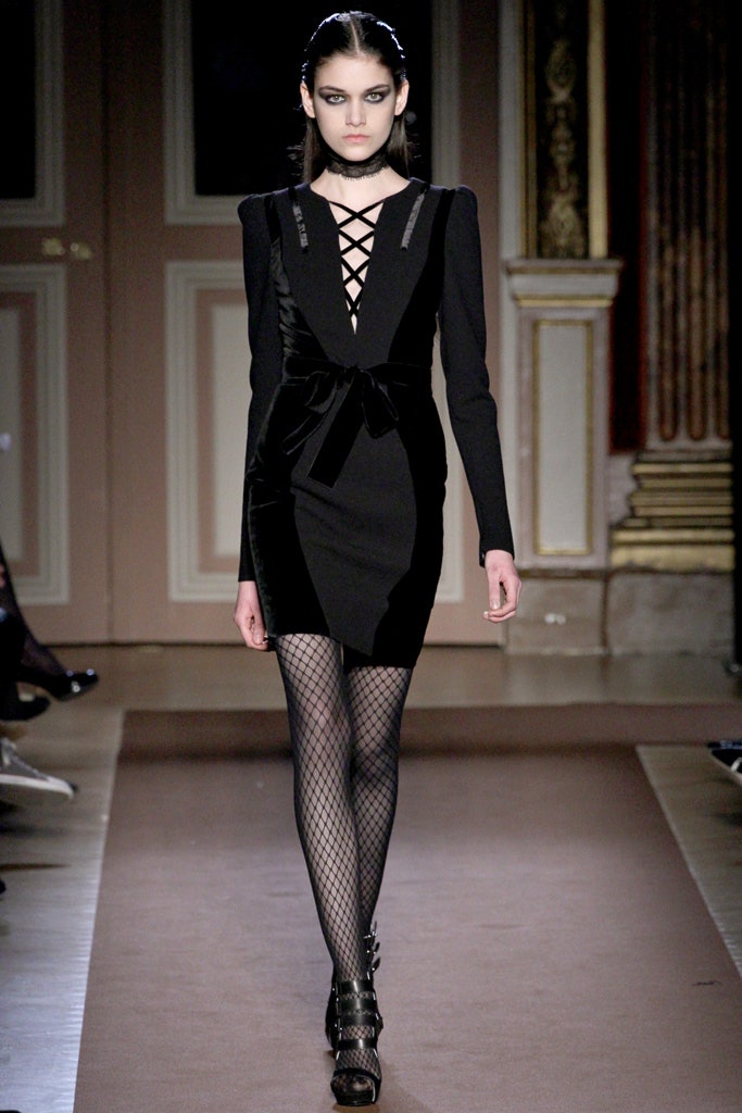 fitted black velvet mini dress
