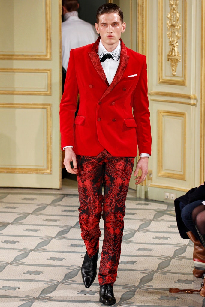 red velvet tailored blazer