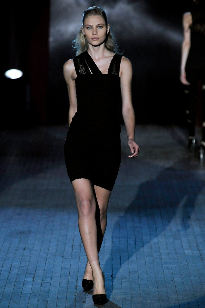 fitted black silk mini dress