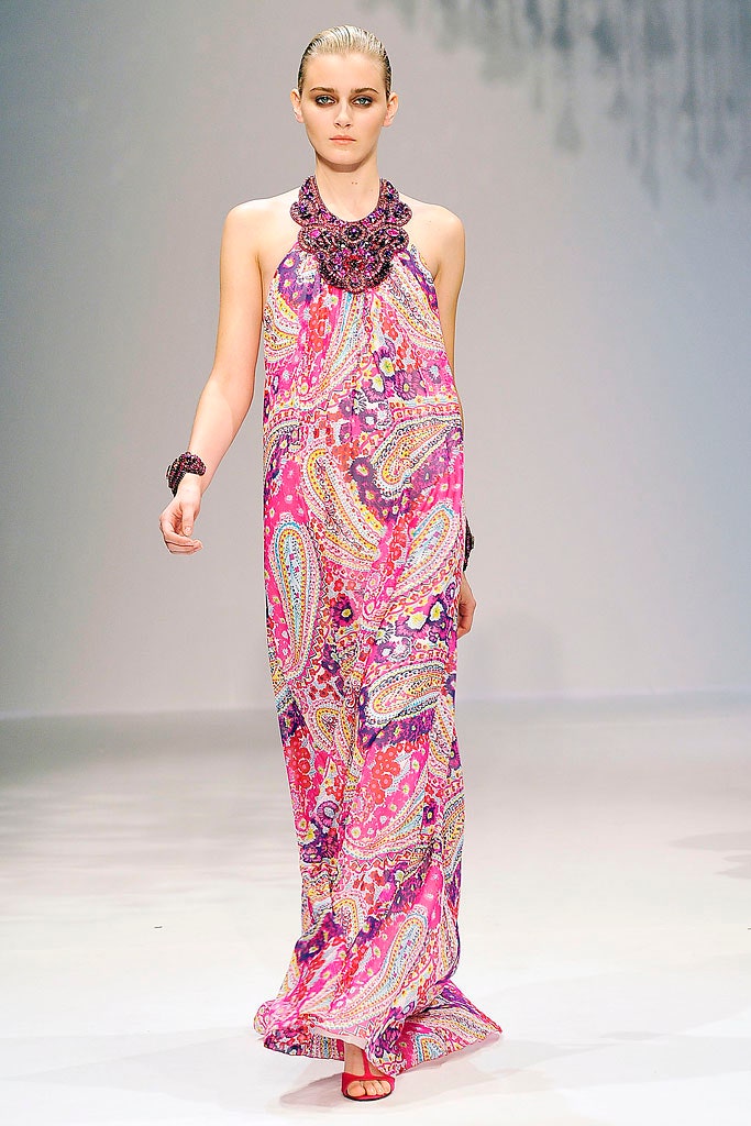 pink purple printed maxi gown