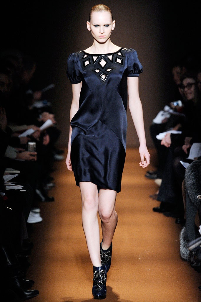 black silk fitted dress