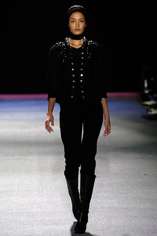 black fitted jacket with pants