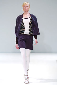 purple cotton short-sleeve collared relaxed zippered jacket