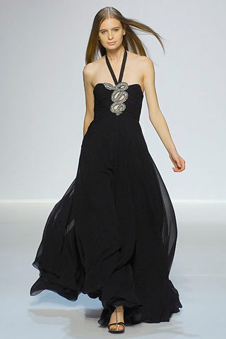 black silk strapless gown