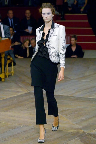 tailored black and white ensemble