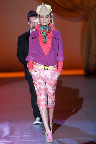 purple jacket red shirt pink pants