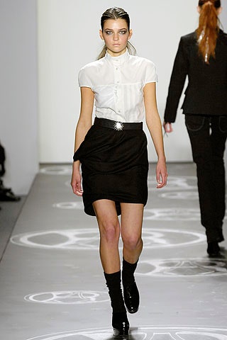 white fitted shirt black pencil skirt