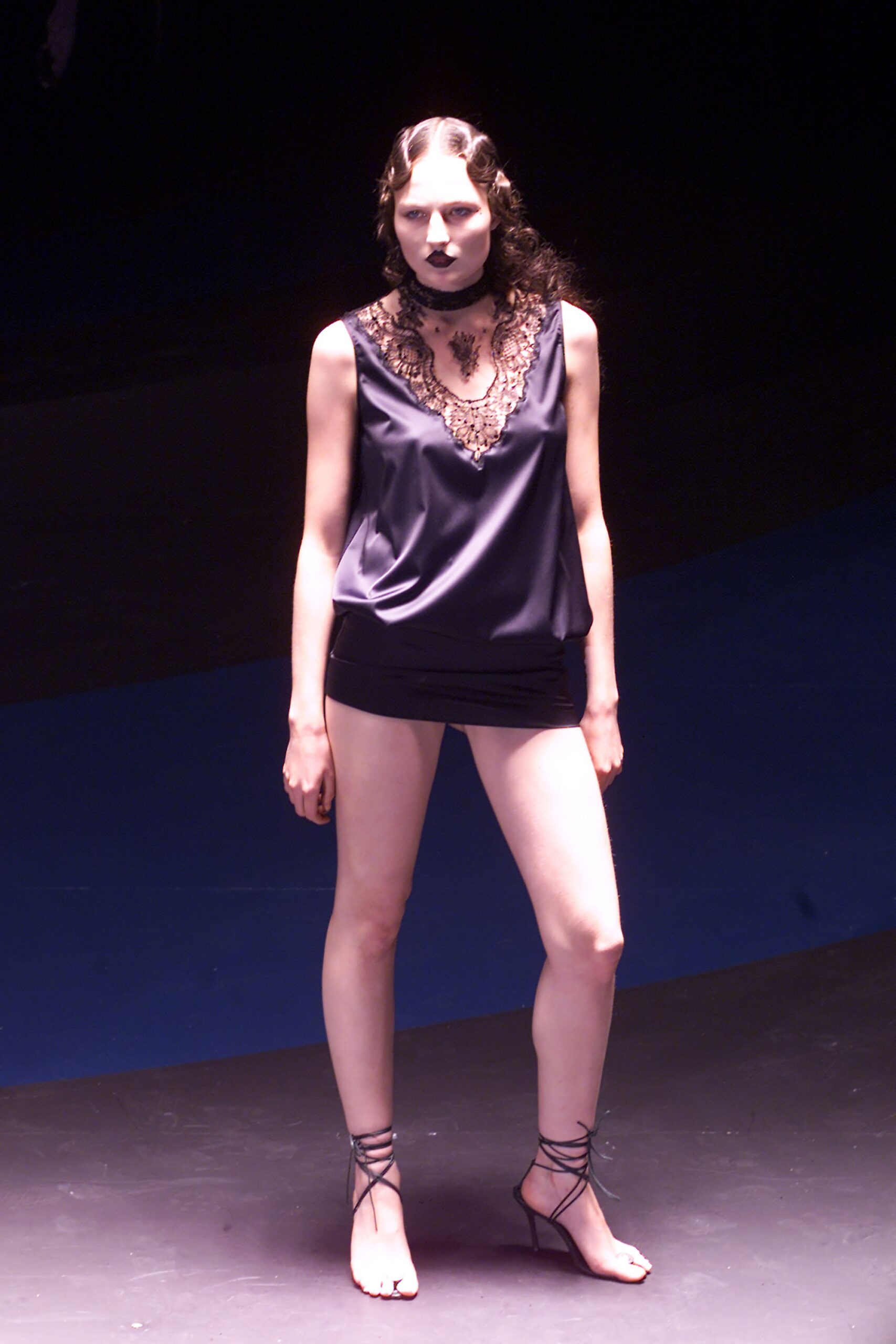 black silk sleeveless v-neck fitted embroidered short top