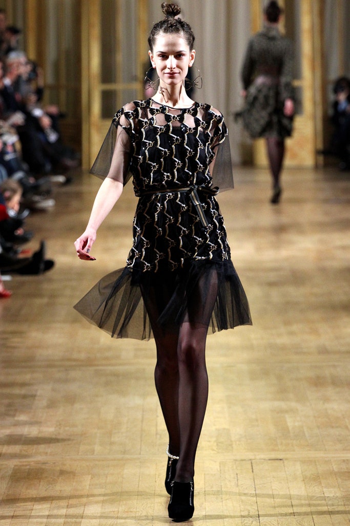 black and gold ruffled mini dress