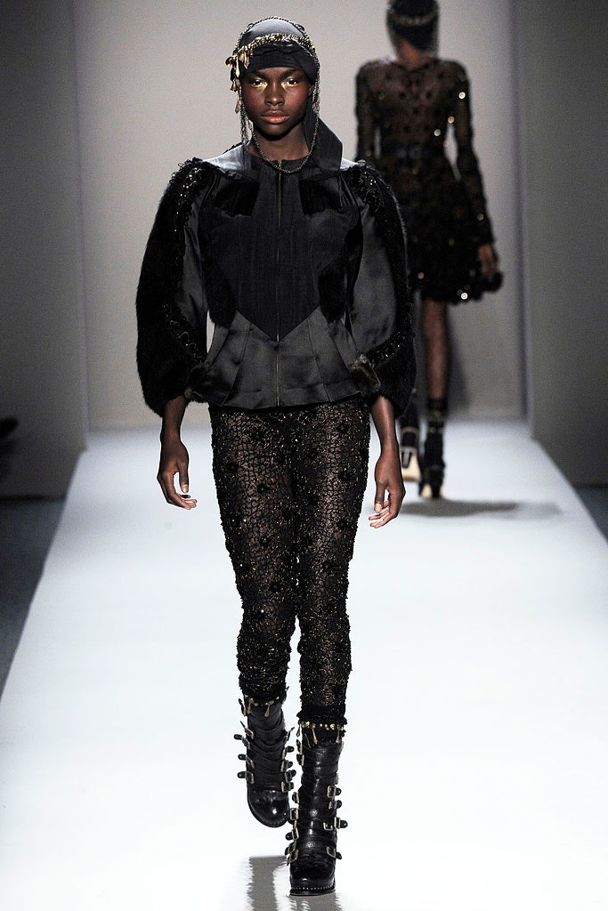 black leather spiked boots