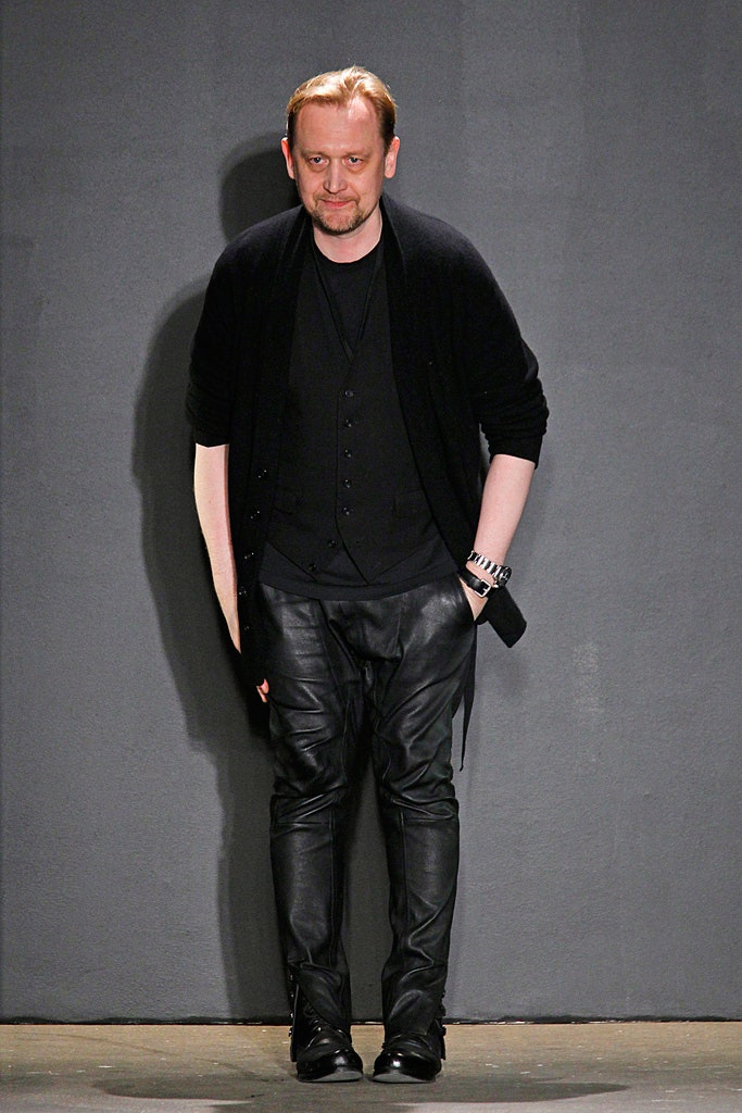 black wool jacket with leather pants