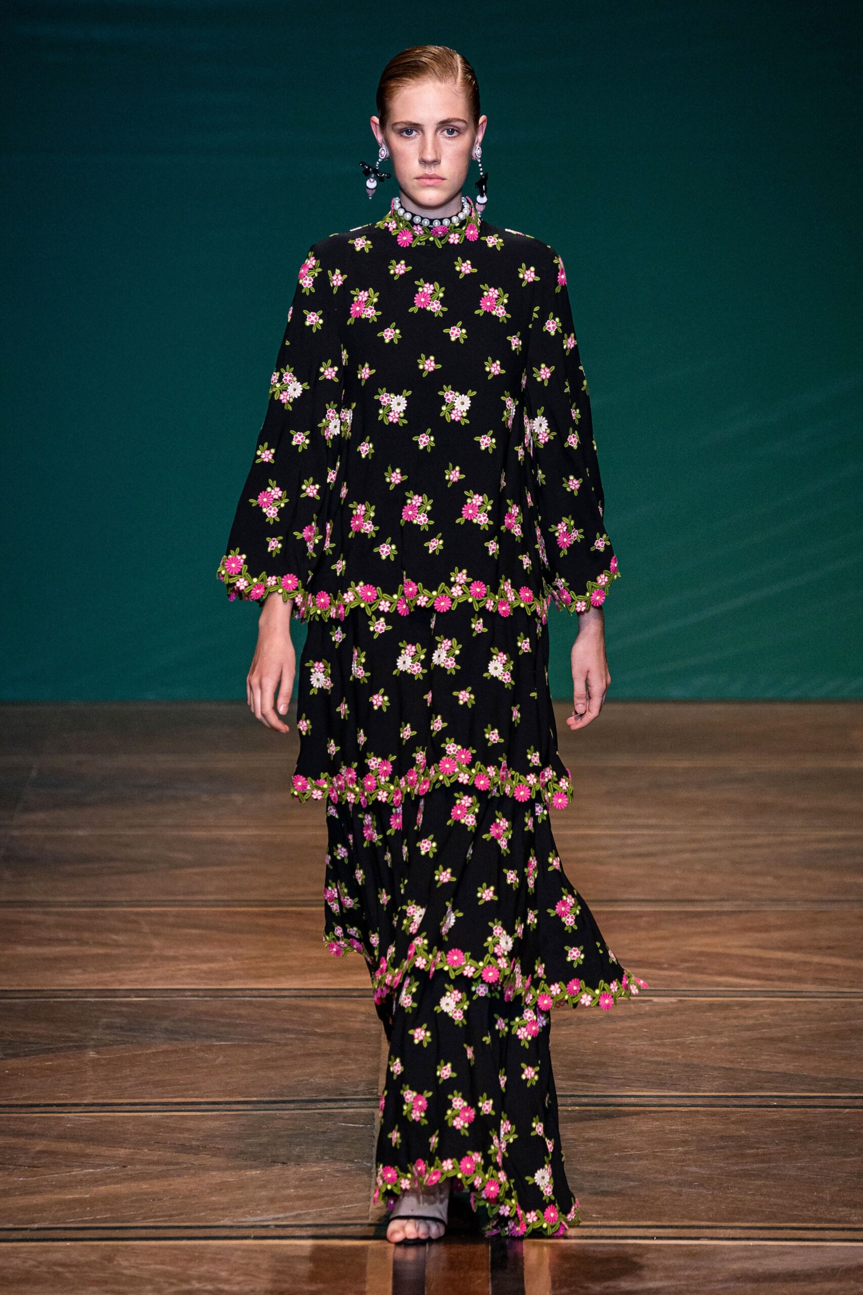 black embroidered maxi dress