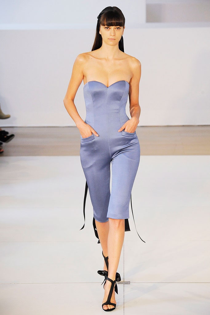 blue silk fitted jumpsuit