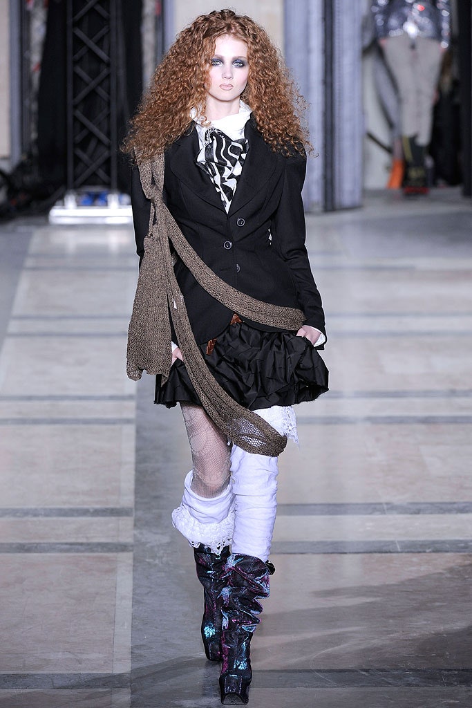 black tailored blazer with tiered skirt