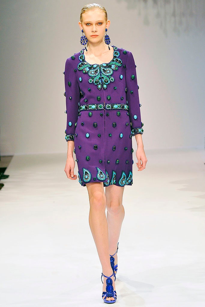fitted purple silk dress