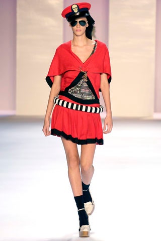 red fitted mini dress with accessories