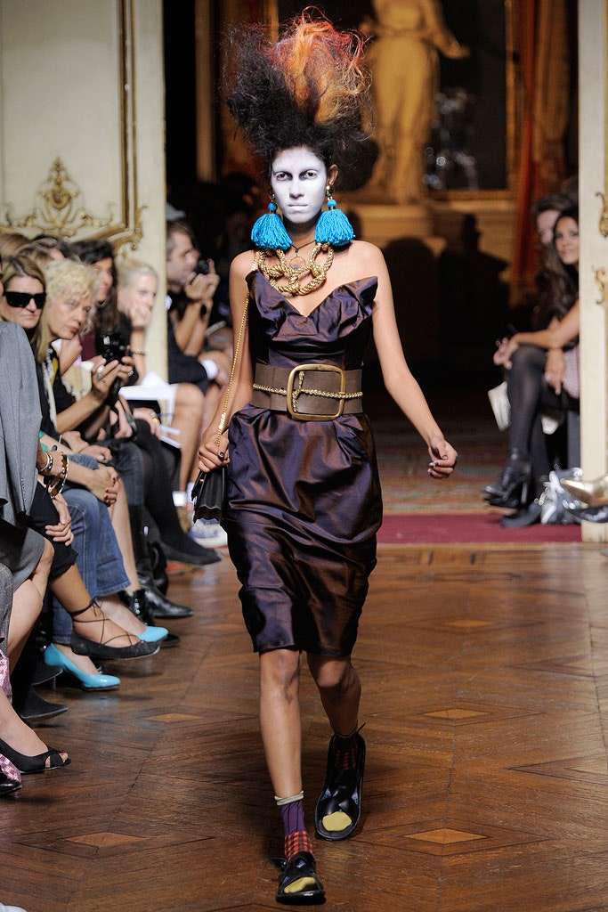 fitted purple silk midi dress