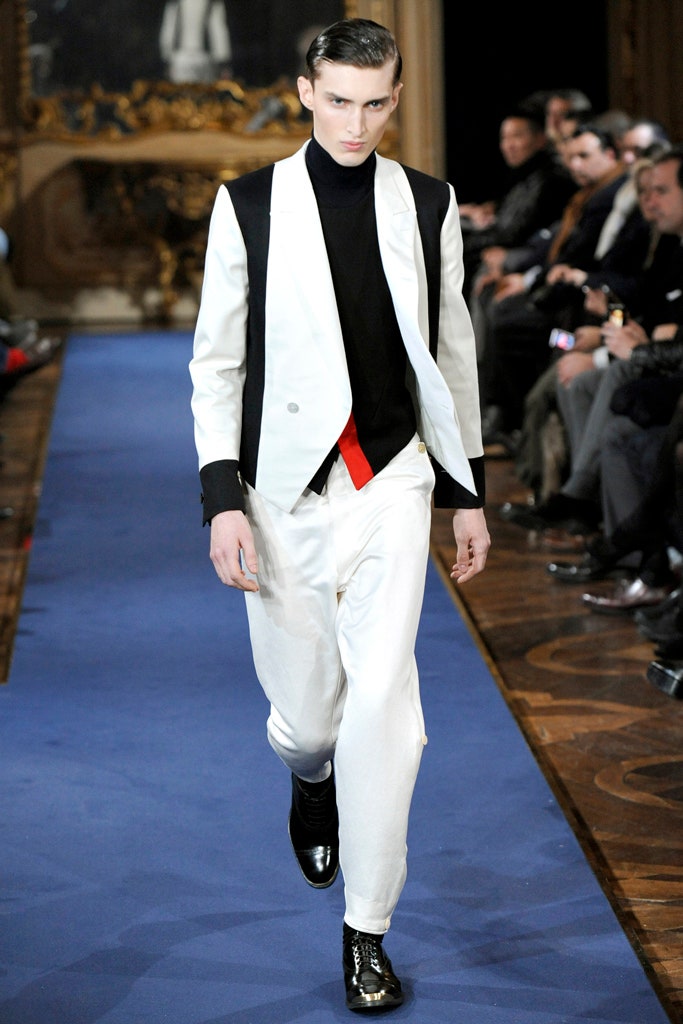 black and white tailored suit