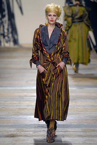 striped midi coat with blouse