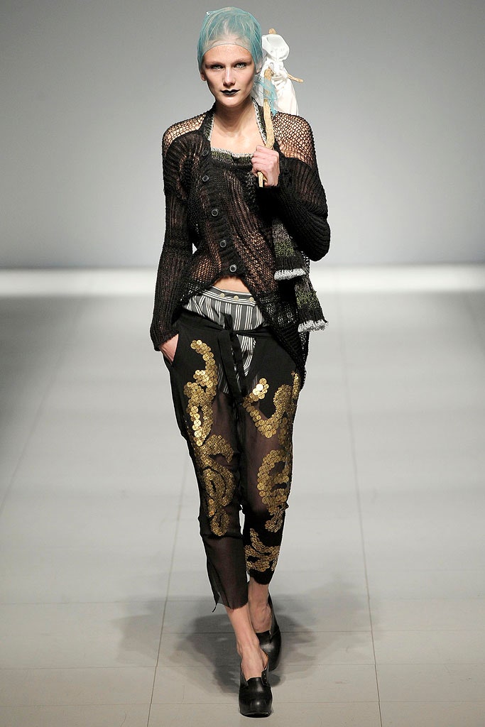 black mesh top and silk pants
