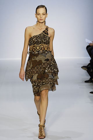 brown printed mini dress