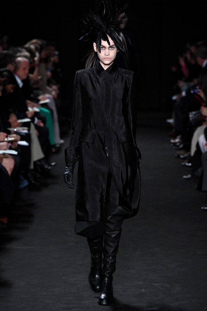 black silk fitted coat