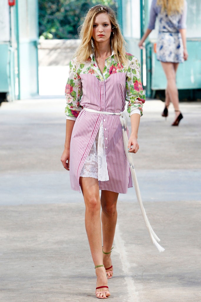 floral striped mini dress
