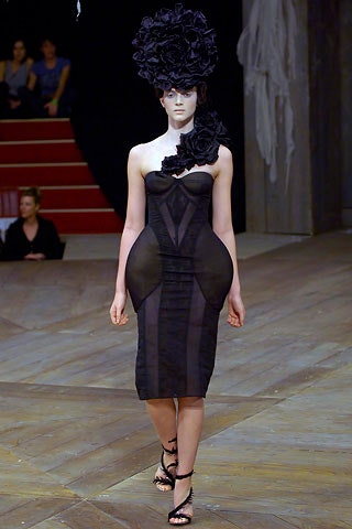 black silk strapless midi dress