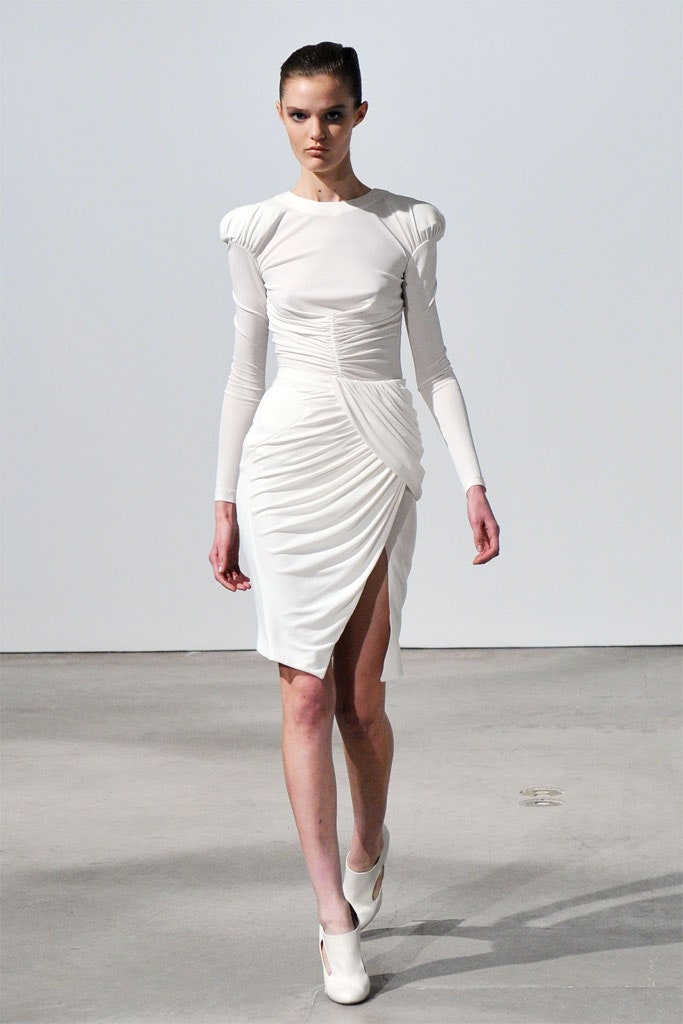 white fitted midi dress