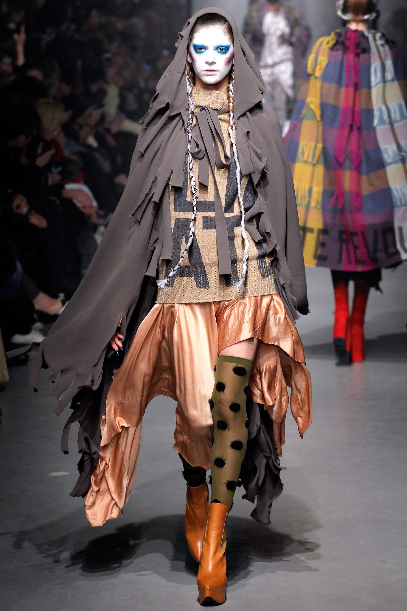 gray cape with layered top