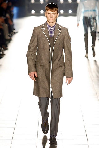 gray wool long-sleeve collared tailored buttoned coat