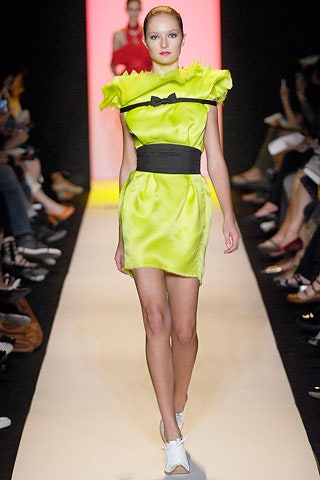 fitted yellow silk dress