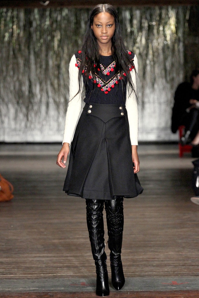 black embroidered top with skirt